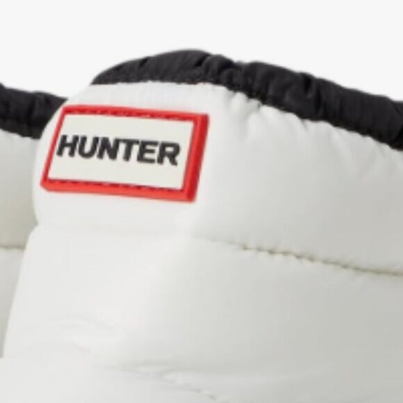 NEW  HUNTER Waterproof Anne Snow Boots in white/black for women 1225 6t3 - Picture 8 of 9